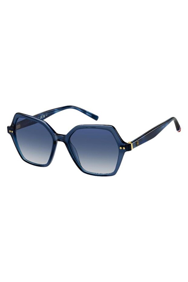 UV Protected Sunglasses Blue Frame Dk Blue Shaded Mirror Lens 52mm - TH-2213/S-PJP