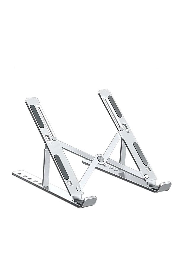 Foldable Laptop Stand, Portable Aluminum Ergonomic Riser with Adjustable Height & Angle, Heat Dissipating Ventilated Design, Extra Strong