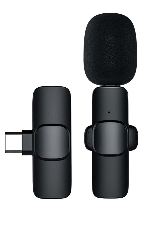 M21 Wireless Lavalier Microphone Plug & Play Type-C Lapel Clip-on Mini Mic Black