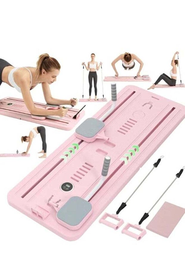 Portable Pilates Reformer Machine for Home Gym Auto Rebound Pilates Board with Abdominal Core Trainer