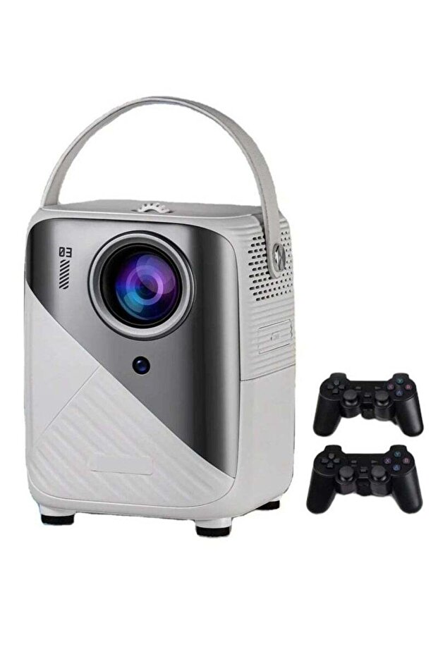 Video Game Projector 2x Wireless Controllers – Android 9.0 WiFi 2.4/5G Screen Mirroring, 4K UHD, 1080P, 3GB RAM + 64GB Storage