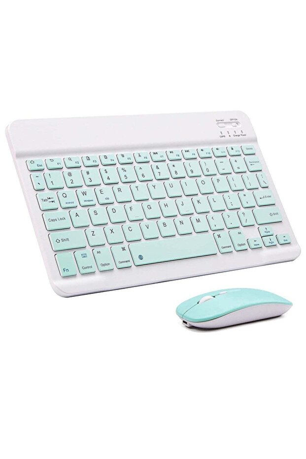 Ultra-Slim Bluetooth Keyboard and Mouse Combo Rechargeable Portable Wireless Set (Green)