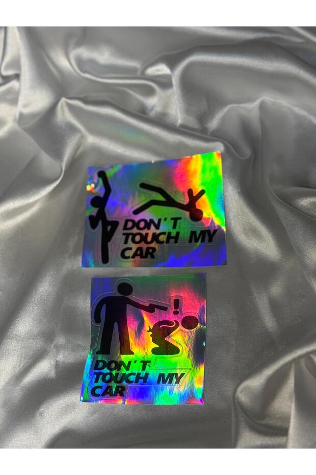 Don'T Touch My Car Model1 Hologram Sticker 2 Pieces
