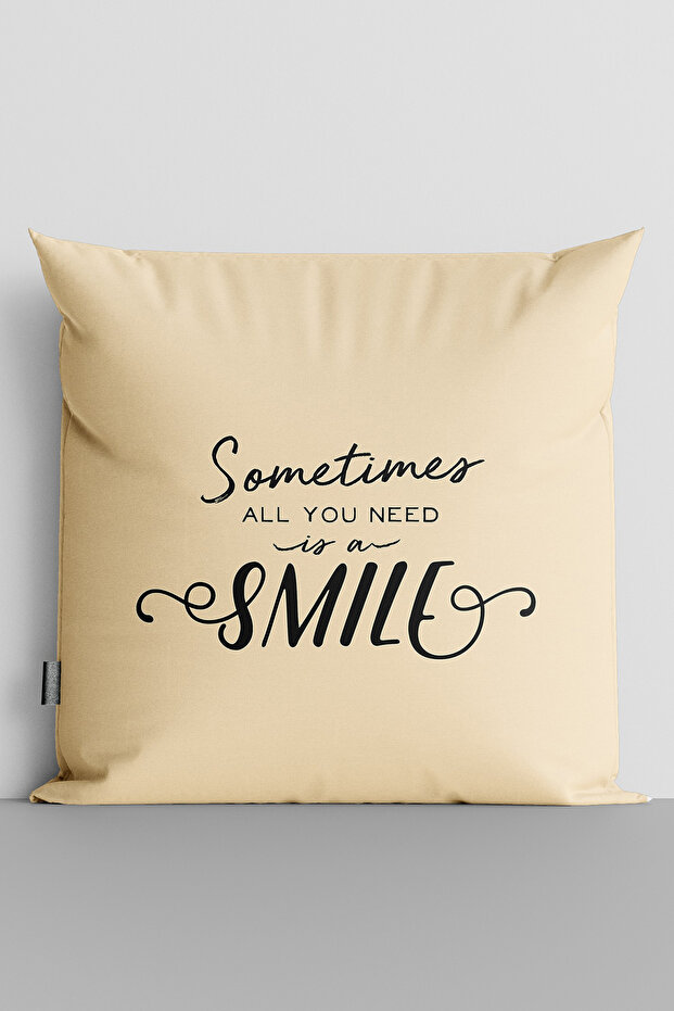 في بعض الأحيان ما تحتاجه هو غطاء وسادة مطبوع رقميًا على الوجهين بعبارة "Smile" - 3619
