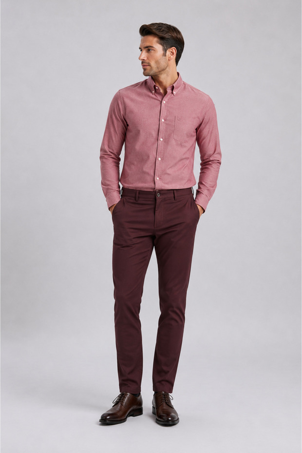 Men's Long Sleeve Classic Shirt - 2655,04,2,1 - Dusty Rose