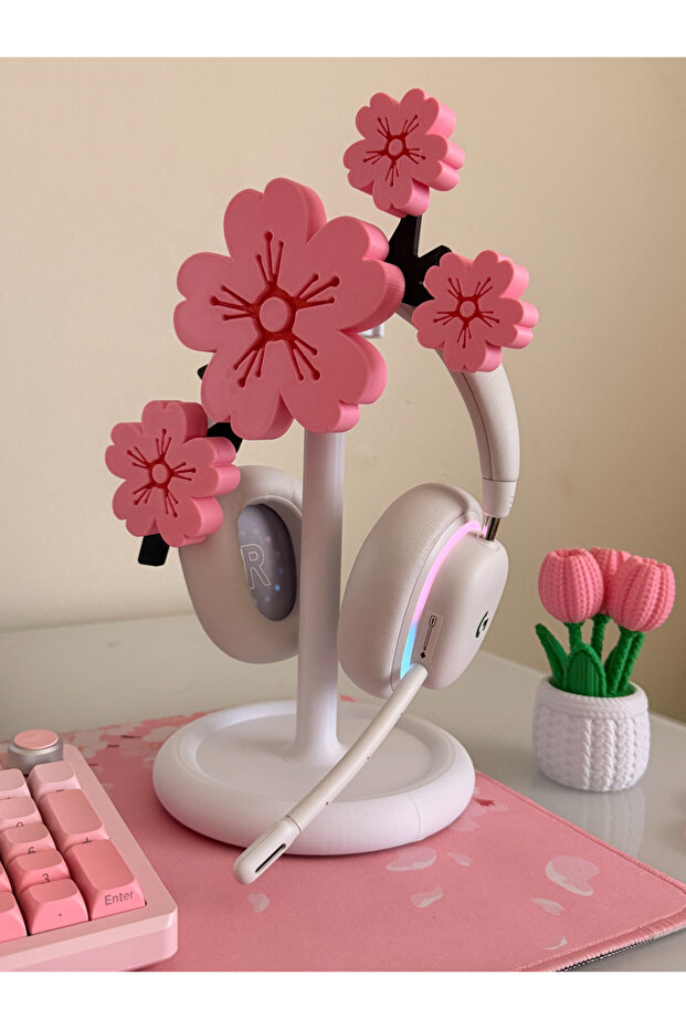 Sakura Flower Design Headphone Holder
