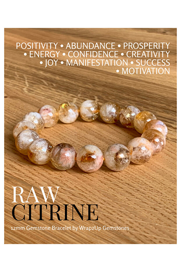 CITRINE RAW 12 mm GEMSTONE BRACELET