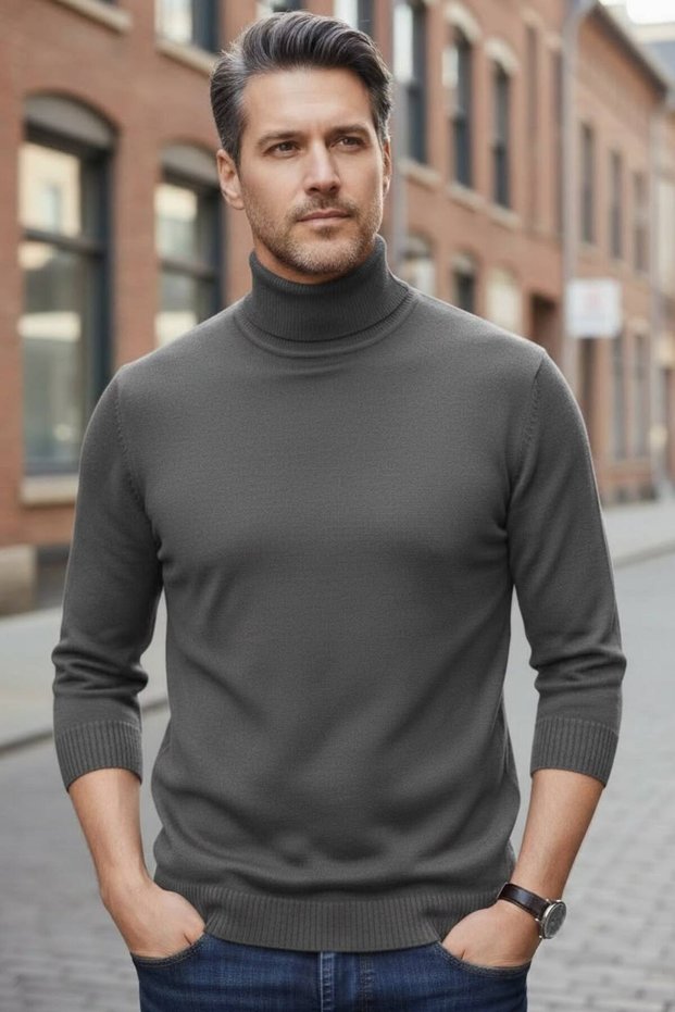 Men's Non-Pilling Throat Knitwear Sweater Fisherman Knitwear Sweater