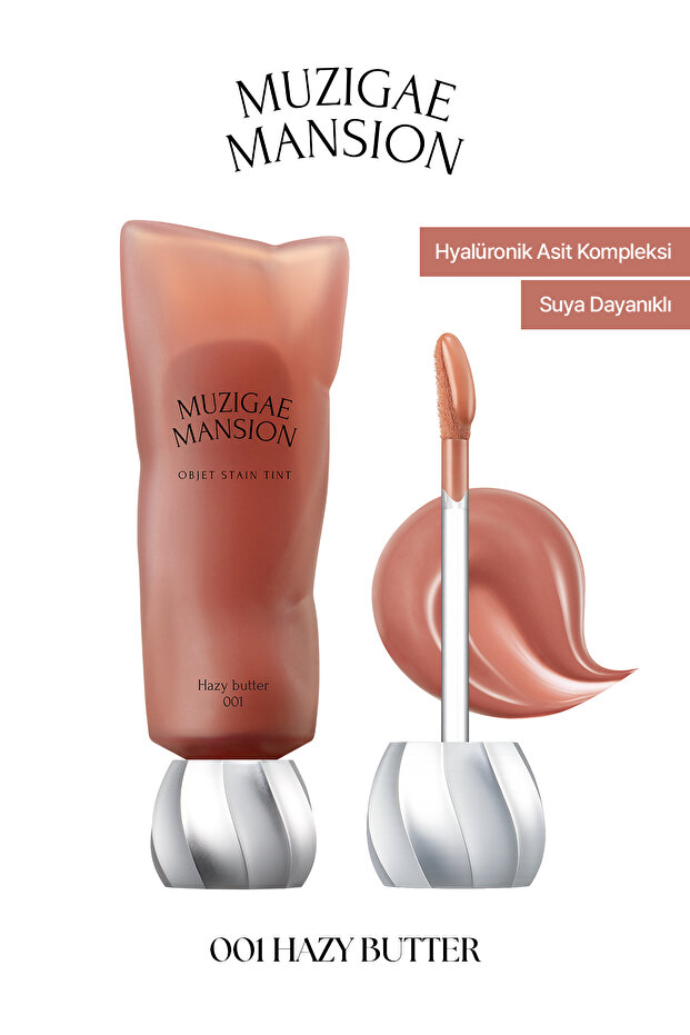 Moisturizing and Water-Resistant Glossy Tint Objet Stain Tint (001 Hazy Butter)