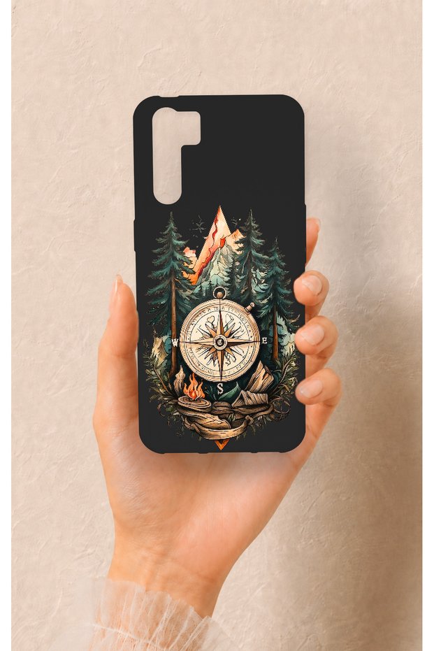 Oppo A91 Compatible Compass Forest Pattern Silicone Case