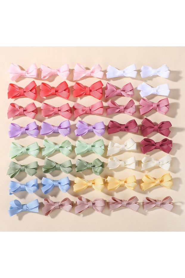 QC3730-60B 60Pcs Random Candy Color Hair Bows Hair Clip 2.36 Inch Ribbon Hairgripes Cute Baby Girls
