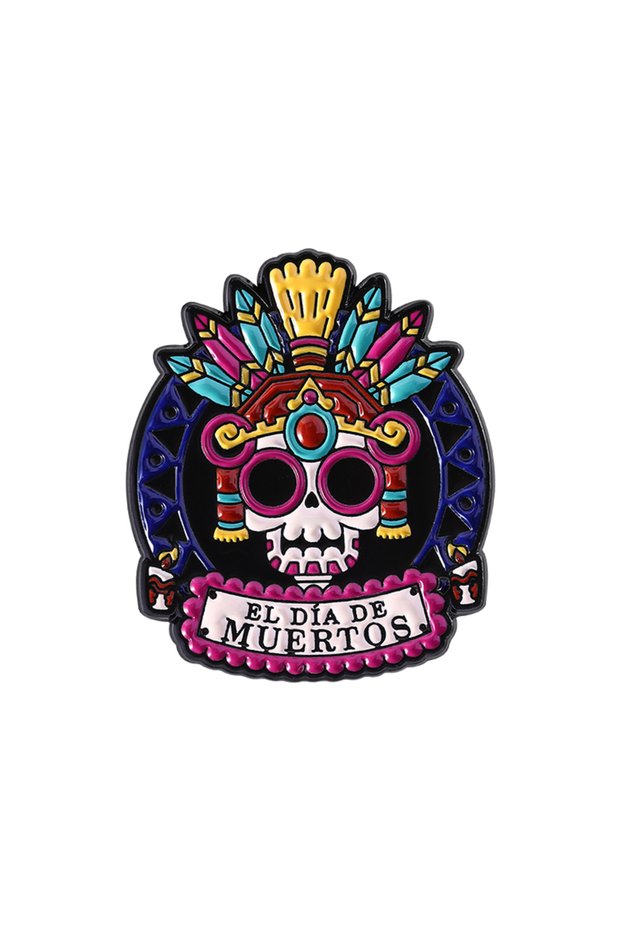 QHXZ4815 La Calavera Catrina Mexico Day Of The Dead Enamel Pins Custom EL DIA DE MUERTOS Festival Sk