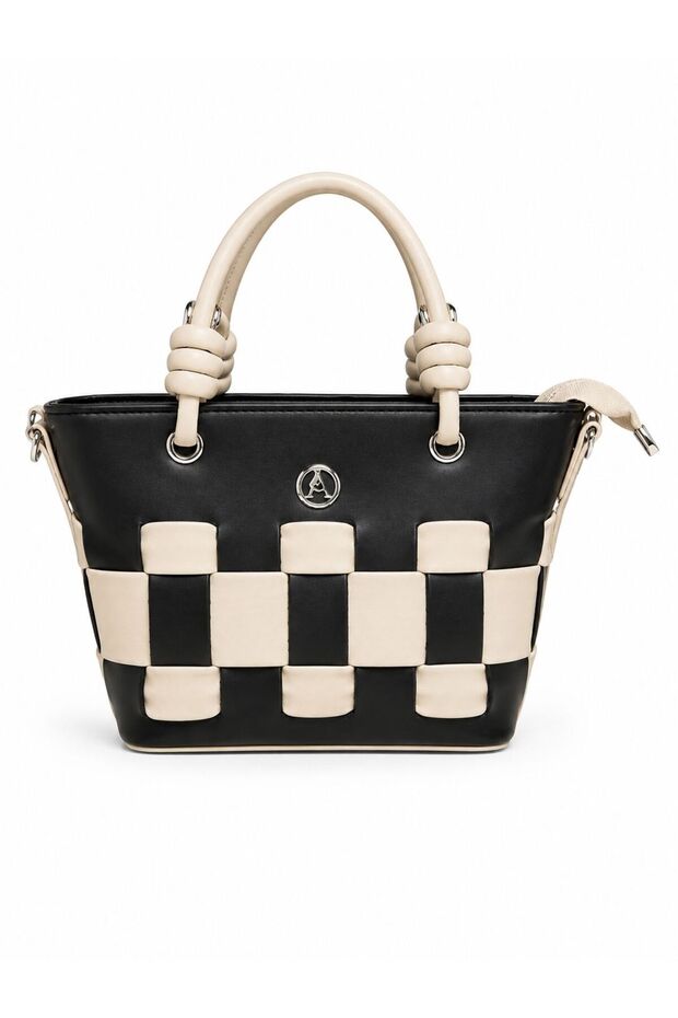 Elegant Women's Handbag with Knitted Detail | Stylish and Zippered Modern Daily Bag