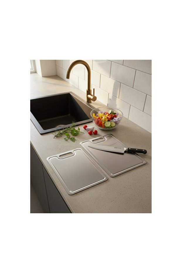 Stainless Steel Two Sizes Cutting Board Set 23X34 cm and 20X30 cm