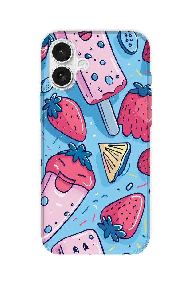 iPhone 16 Plus Compatible Printed Transparent Phone Case | Collection: Snacktoon Delight