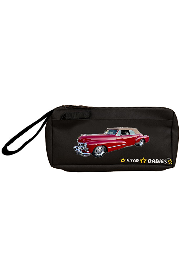 - Double Zipper Pencil Case - Retro Car