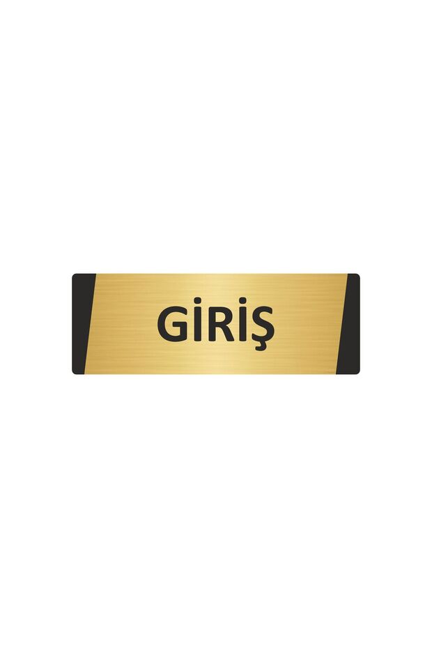 Entry Metal Warning Sign 7X20 cm Gold Color