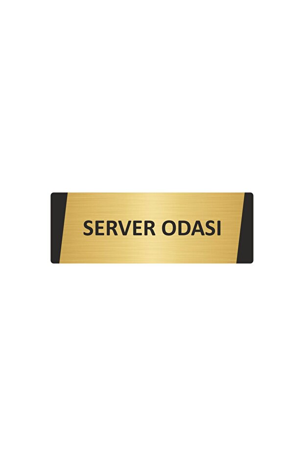 Server Odasi Metal Warning Sign 10X20 cm Gold Color
