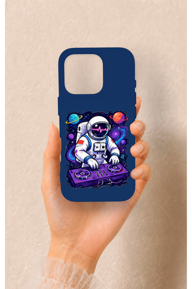 iPhone 16 Pro Compatible Astronaut Dj Patterned Silicone Case