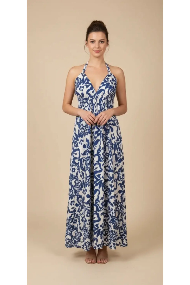 Bolivia Women's Halter Neck Backless Modal Maxi Dress