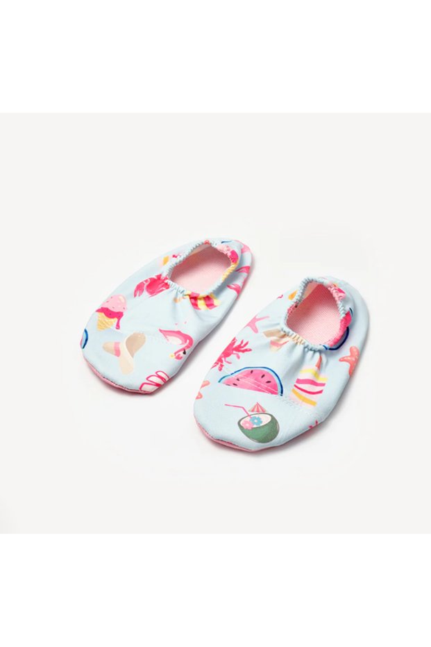 Multi-Colored Patterned Girls' Sea and Pool Shoes