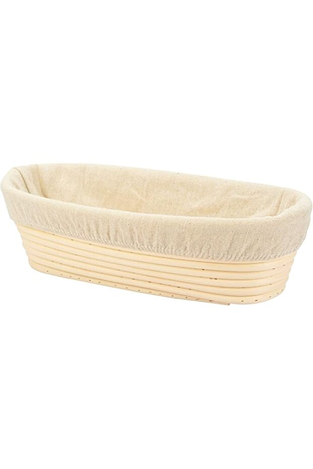 9.8 inch Oval Long Banneton Brotform Bread Dough Proofing Rising Rattan Basket & Liner