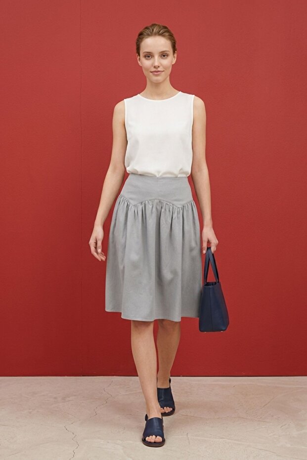 My Fashion High Waist Lyocell Crepe Trousers