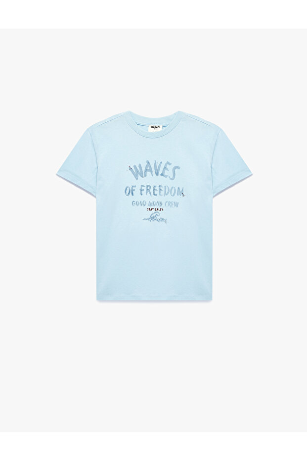 Cotton Short Sleeve Crew Neck Printed T-Shirt