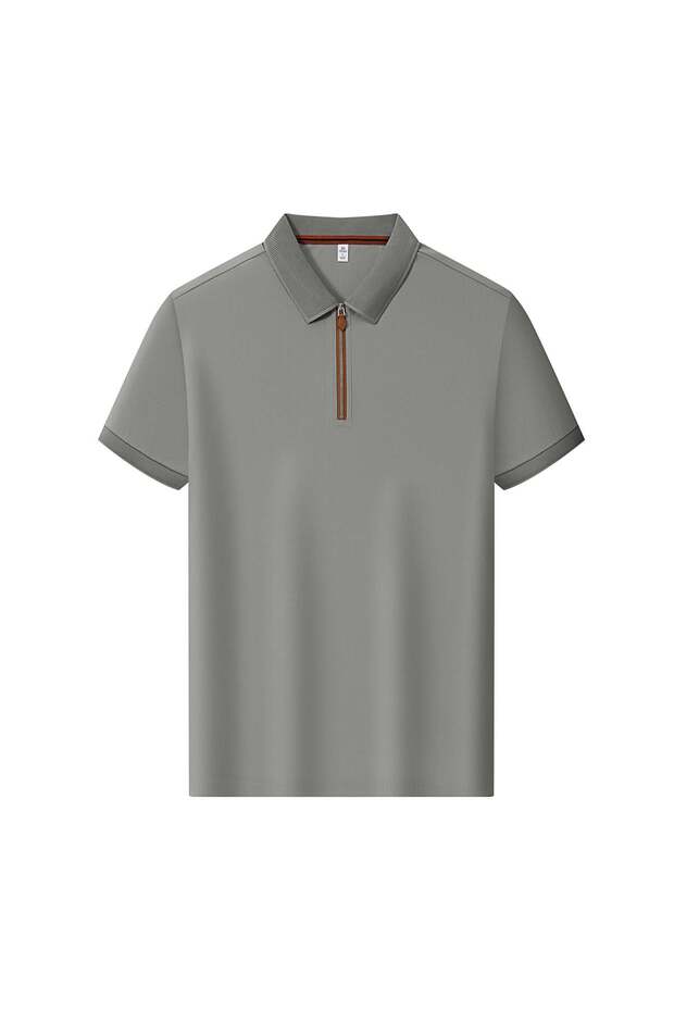 Arw98253 Seri̇ntutan--High Quality Men's Polyamide Polo Collar Tshirt with Zipper