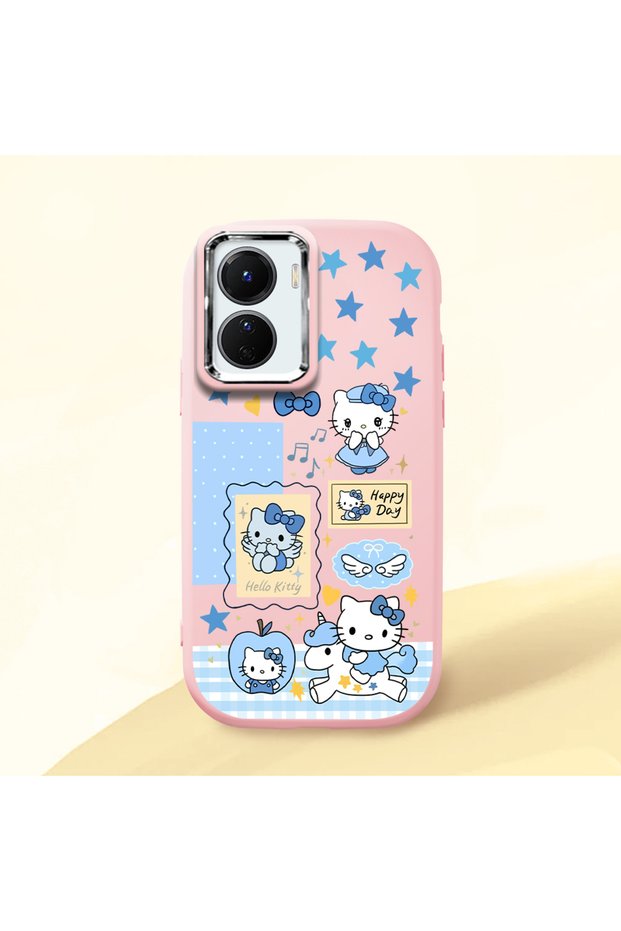 Vivo Y16/Y02S Compatible Shock-Absorbing Camera Protected Pink Silicone Case