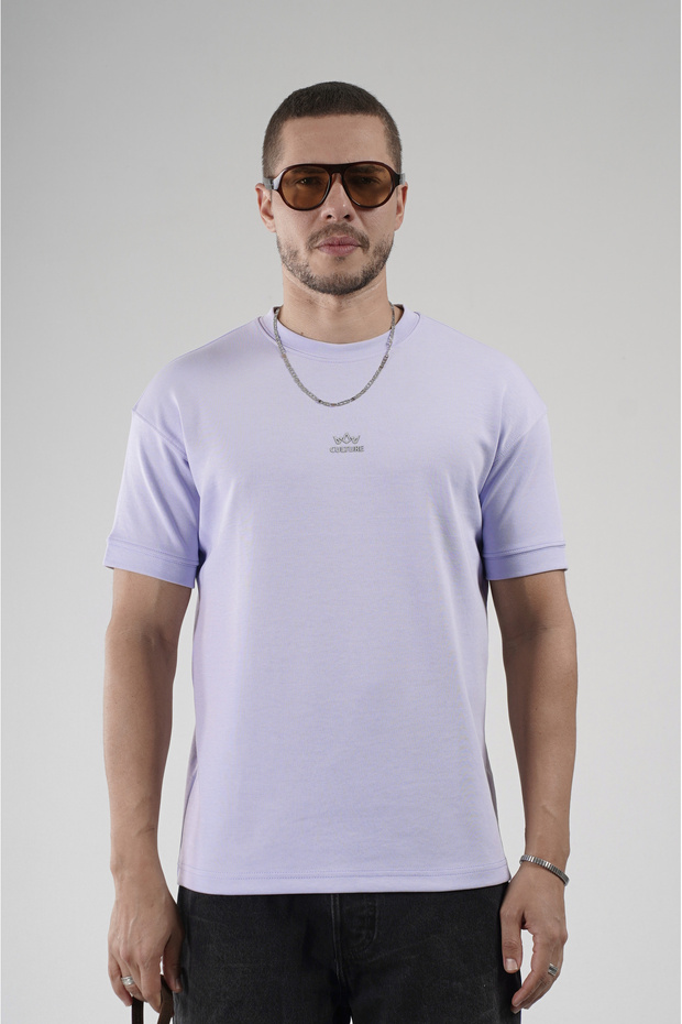 Trend Biz Men's Minimal Culture Printed Basic Ribbed T-Shirt