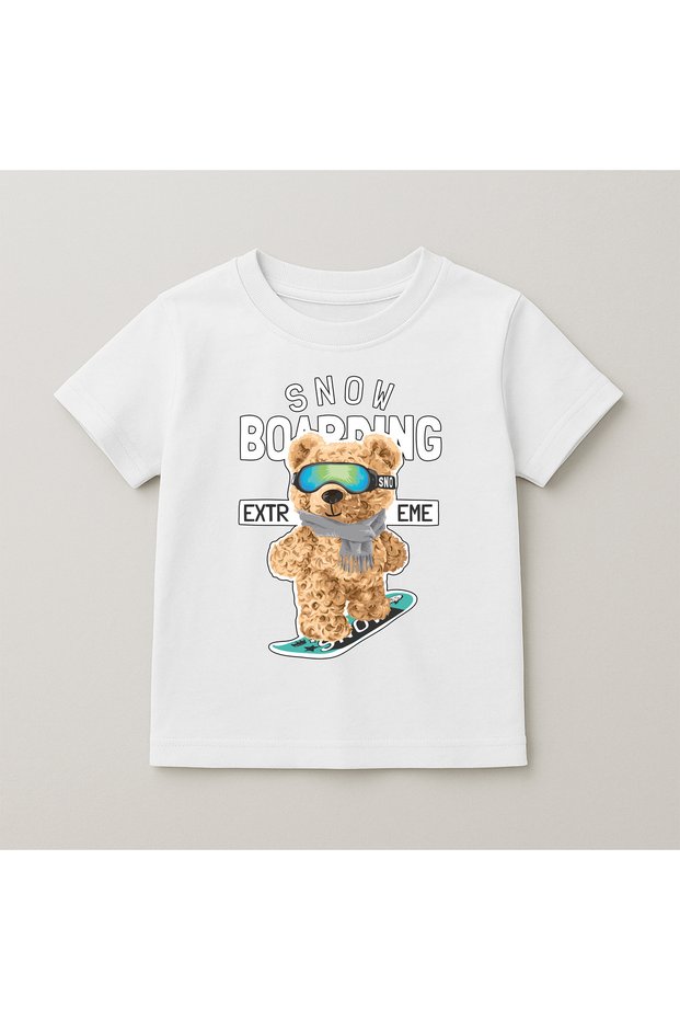 Teddy Bear Printed Crew Neck Cotton Short Sleeve Kids & Youth T-Shirt