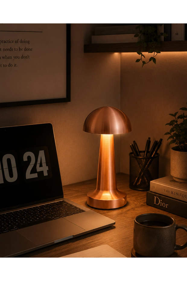 Bronze Mushroom Table Lamp Led Touch Decorative Lighting