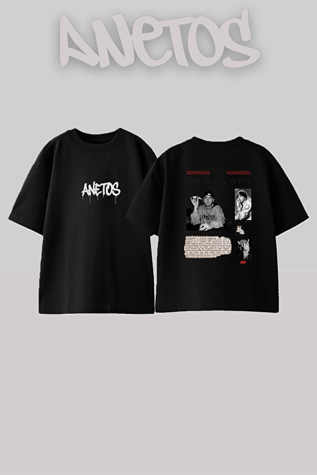 Eminem_21 Design Printed Unisex Oversize Black Tshirt