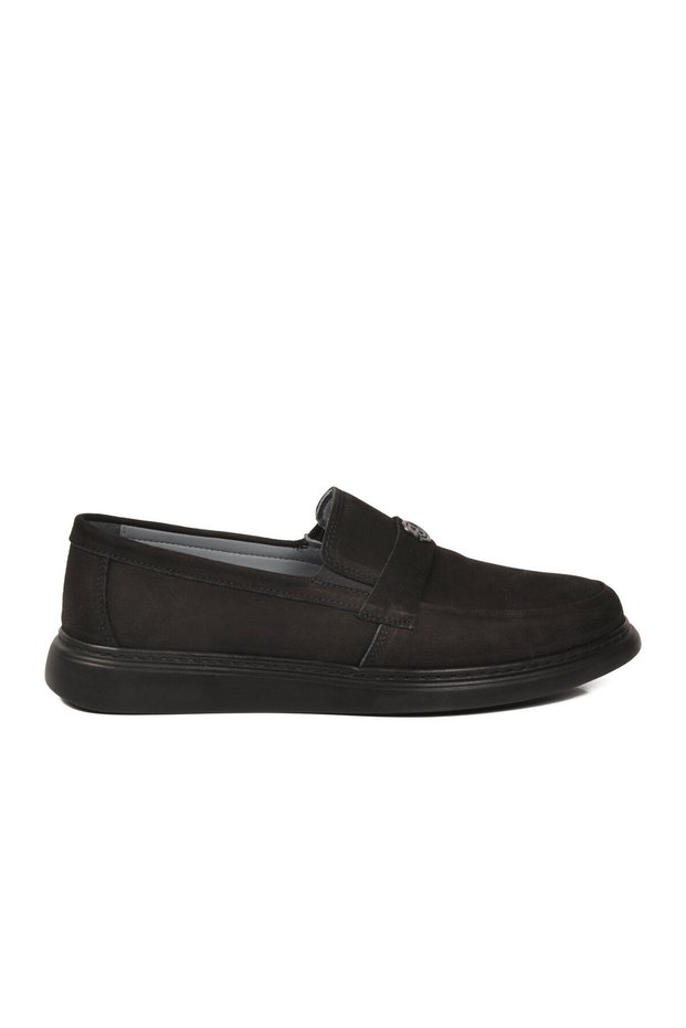 Black Nubuck Genuine Leather Men's Casual Shoes 3001-B m