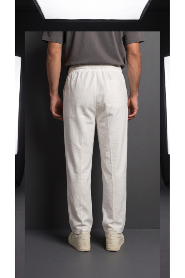 Men's Invisible Washable Wide-Fit Linen Trousers