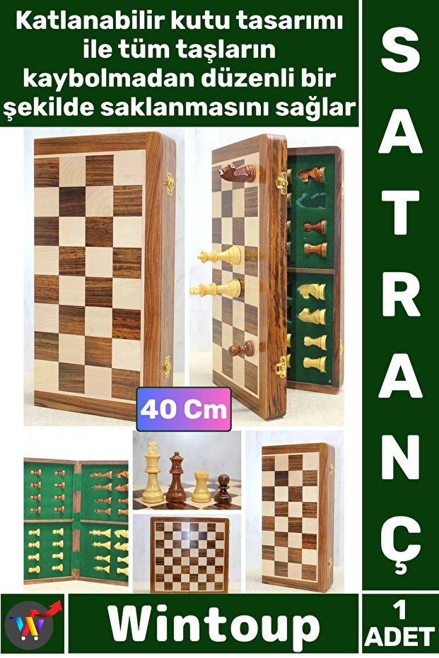 # Chess Magnetic Travel Type Mini Magnet Stones Wooden Foldable Boxed Chess Game 40 cm