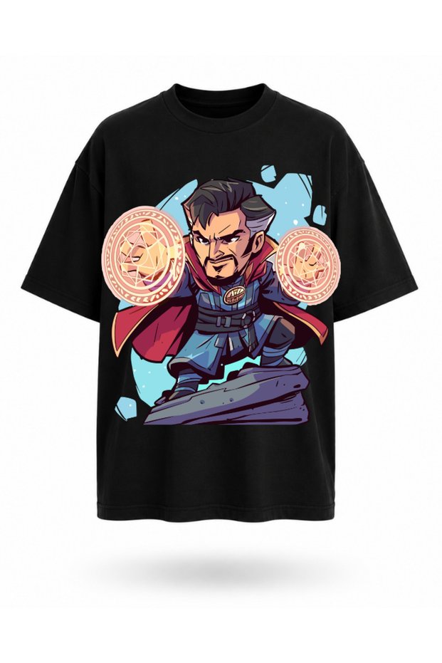 Sorcerer Warrior Printed Oversize Unisex T-Shirt Fantastic Graphic Streetwear Casual T-Shirt