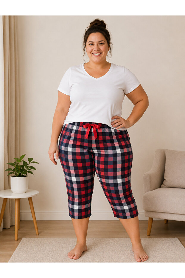 Lycra Ring Viscose King Size Capri Pajama Bottoms 6021