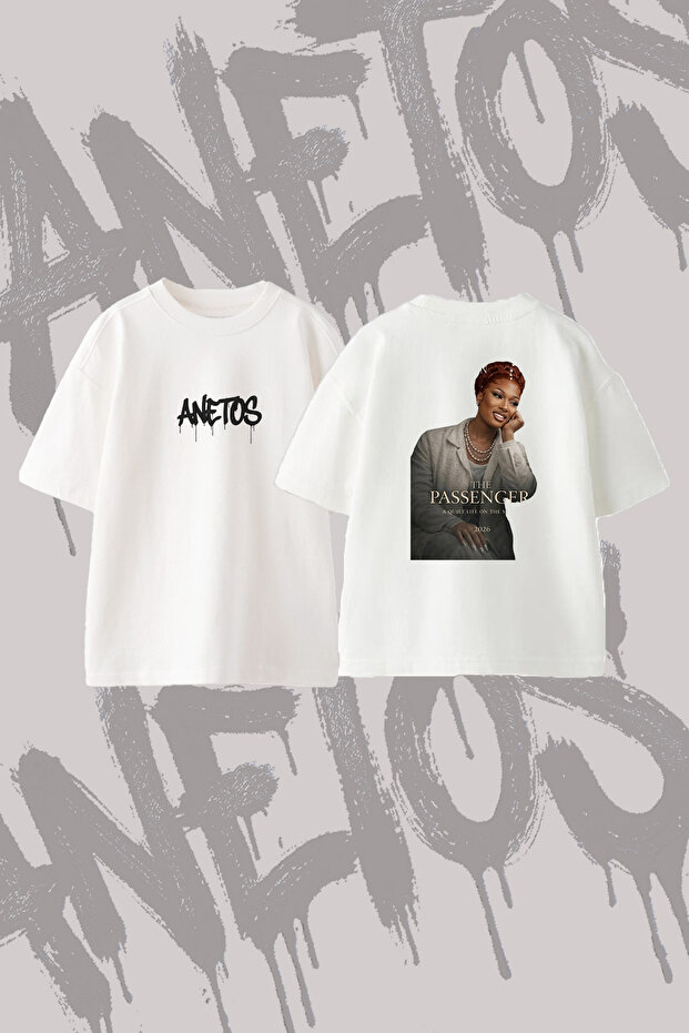 Megan Thee Stallion_5 Design Printed Oversize Crew Neck T-Shirt White