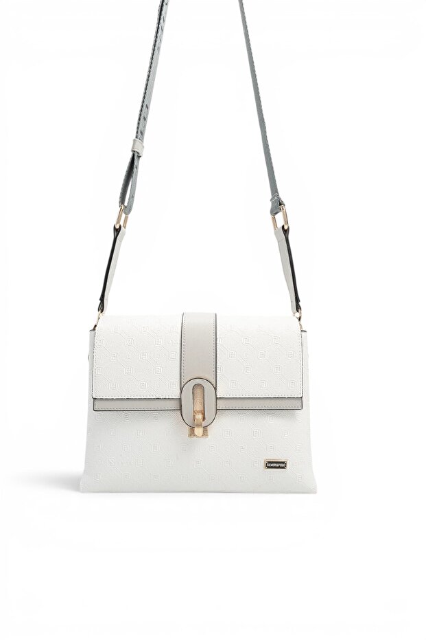 White - A.Grey Logo Women's Crossbody Bag Sp1287