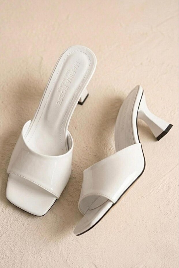 Women's Milena White Patent Leather Slippers