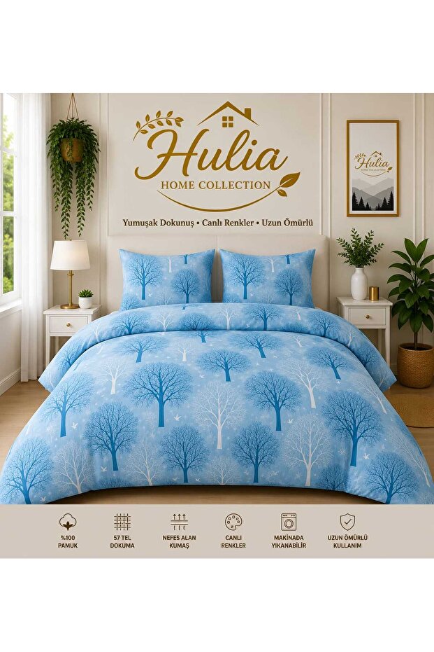 Ranforce Elastic Sheet Bedding Set Double Size Cotton Soft Texture Suitable for 4 Seasons Premium Model