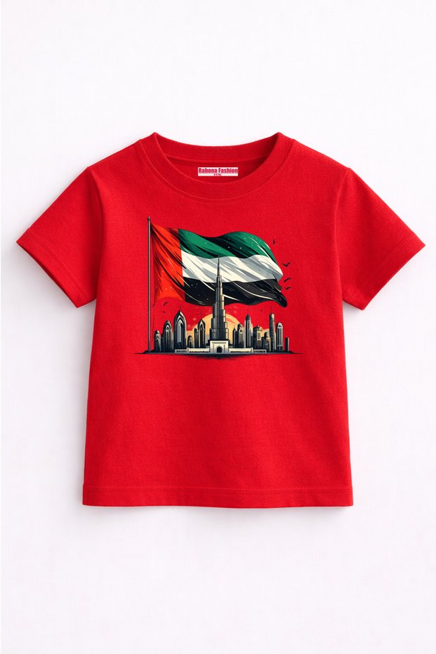 Uae Flag & City Kids T-Shirt