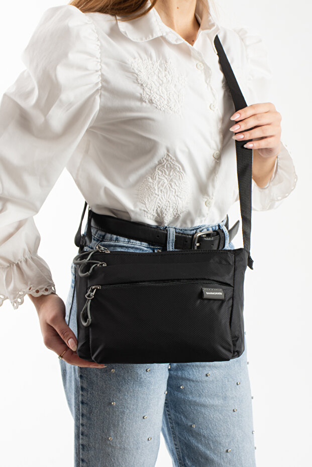 Viatox Vs 6025 Water Resistant Parachute Fabric Crossbody Shoulder Bag Black