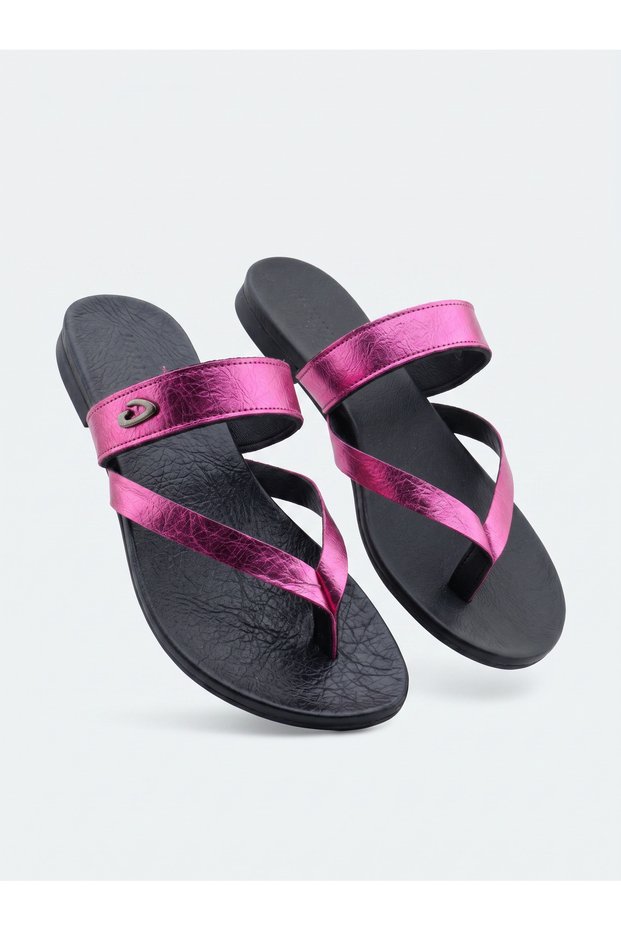 Nadine Inner and Outer Genuine Leather Flip-Flop Women's Slippers