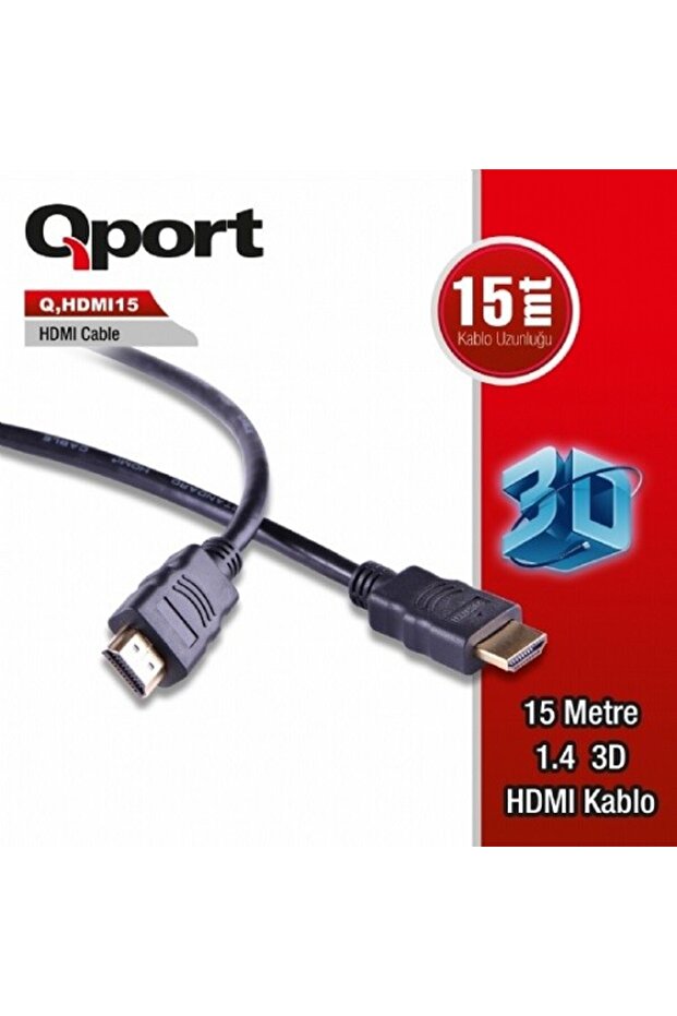 Qport 15meter q-hdmi15 hdmi cable 3d gold 1.4v