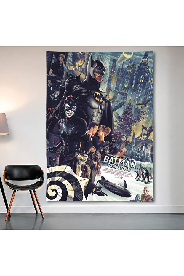 Batman Gotham City Wall Covering Wall Tapestry First Quality Satin Fabric Poster