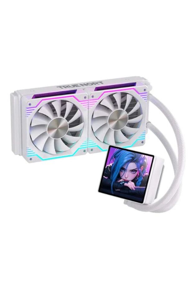 240D Liquid CPU Cooler, 240mm Radiator with DIY Display Screen, Dual ARGB Fans, Intel/AMD Support