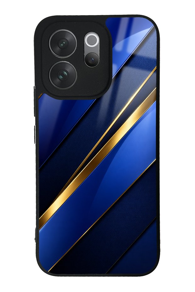 Vivo V70 Sapphire Gold Edge Design Glossy Phone Case